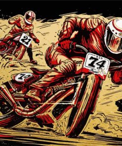 Motorbike Racing paint by numbers