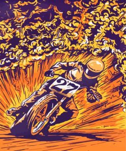 Motorcycle Race Art paint by numbers