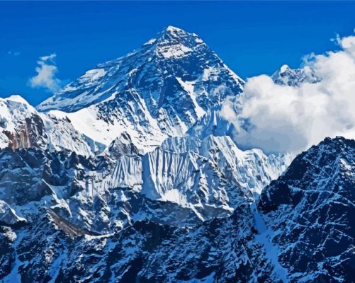 Everest Mountains paint by numbers