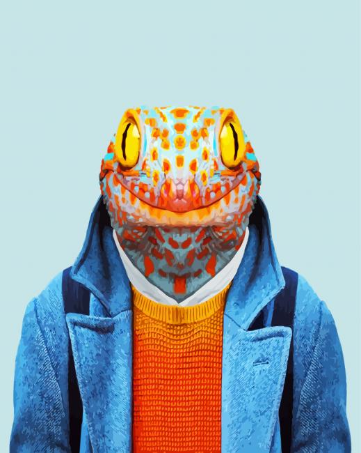 Mister Tokay Gecko paint by numbers
