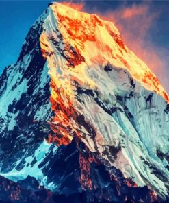 Everest Mountain At Sunset paint by numbers