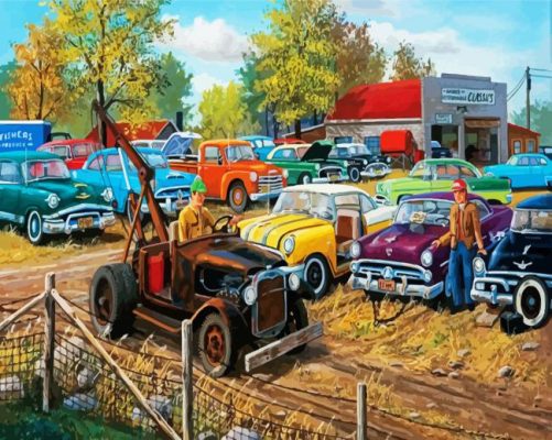Old Classic Cars paint by numbers