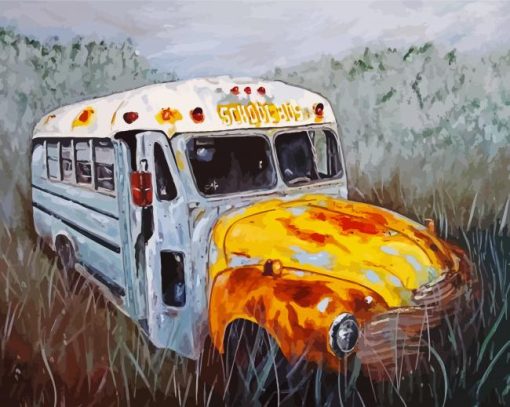 Rusty Old School Bus paint by numbers