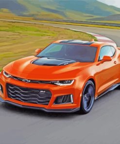 Orange Chevrolet Camaro paint by numbers