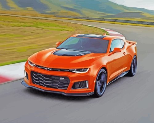 Orange Chevrolet Camaro paint by numbers
