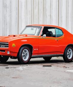 Orange Pontiac Gto paint by numbers