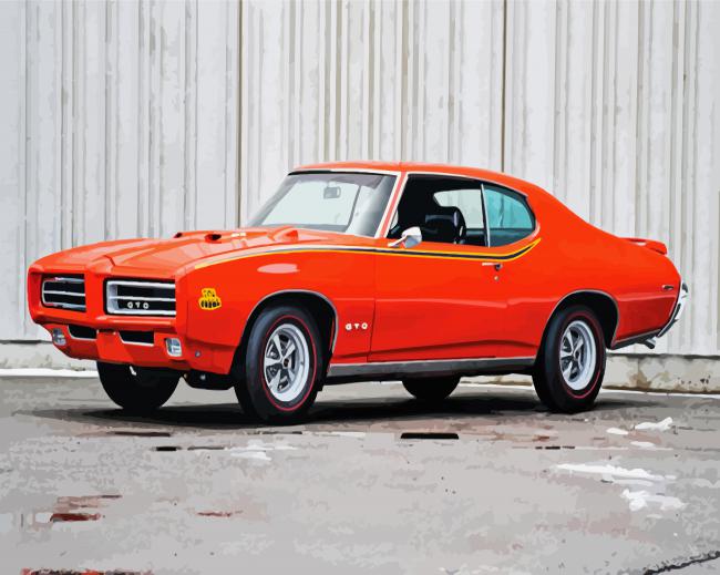 Orange Pontiac Gto paint by numbers