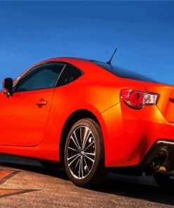 Aesthetic Orange Toyota Car paint by numbers