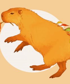 Orange Capybara Art paint by numbers