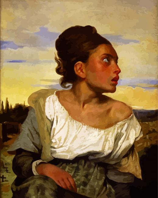 Orphan Girl At The Cemetery paint by numbers