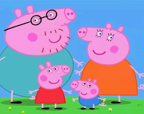 Aesthetic Peppa Pig Family paint by numbers