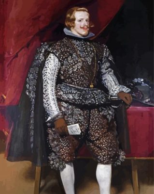 Philip IV In Brown And Silver paint by numbers