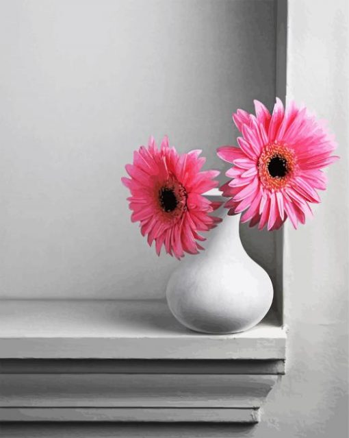 Vase Of Pink Gerbera paint by numbers