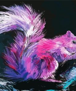 Pink Squirrel Art paint by numbers