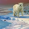 Polar Bear In Snow paint by numbers