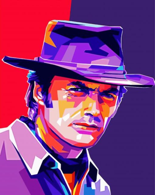 Clint Eastwood Pop Art paint by numbers