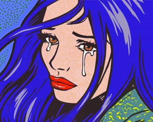 Pop Art Crying Girl Art paint by numbers
