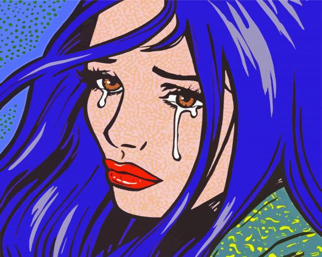 Pop Art Crying Girl Art paint by numbers