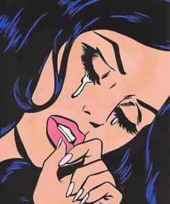 Pop Art Crying Girl paint by numbers