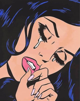 Pop Art Crying Girl paint by numbers