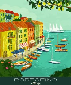 Portofino Italy Harbor paint by numbers