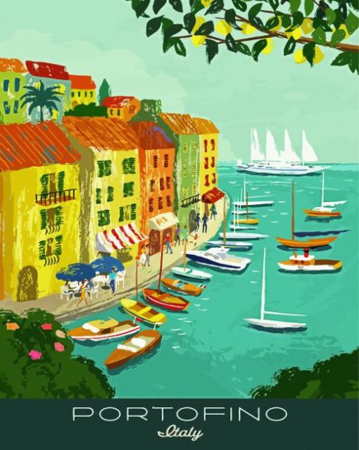 Portofino Italy Harbor paint by numbers