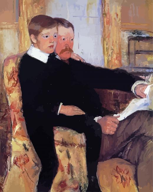 Portrait Of Alexander J Cassat And His Son paint by numbers