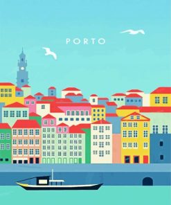 Portugal Porto Poster paint by numbers