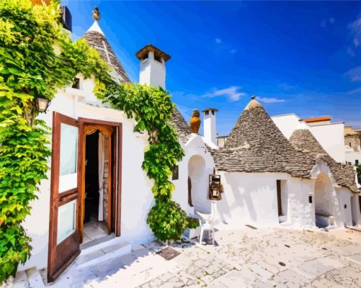 Puglia Houses paint by numbers