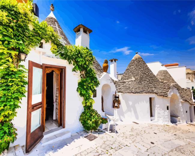 Puglia Houses paint by numbers