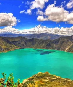 Aesthetic Quilotoa Lake paint by numbers