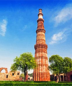 Qutab Minar New Delhi paint by numbers