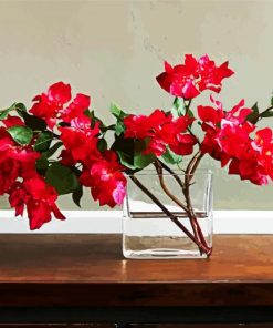 Red Bougainvillea In Glass paint by numbers