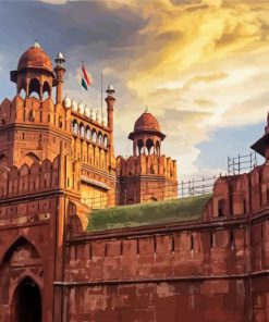 Red Fort Lal Qila paint by numbers