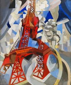 Red Eiffel Tower paint by numbers