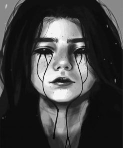 Sad Depressed Girl paint by numbers