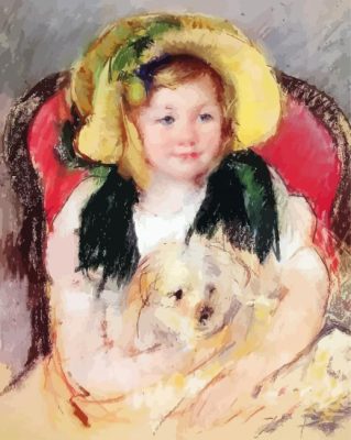 Sara With Her Dog paint by numbers
