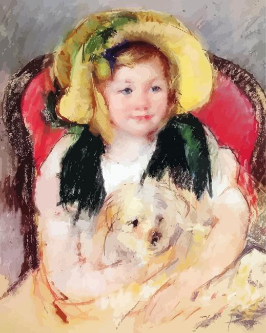 Sara With Her Dog paint by numbers