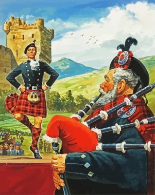Scotsman Bagpipe Player paint by numbers