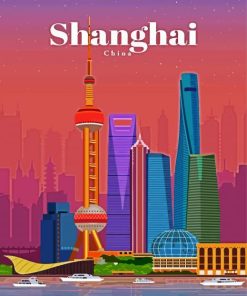 Shanghai City Poster paint by numbers