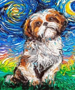 Shih Tzu Stary Night paint by numbers