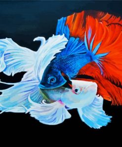 Siamese Fighting Fish paint by numbers