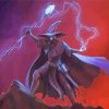 Powerful Skull Wizard paint by numbers