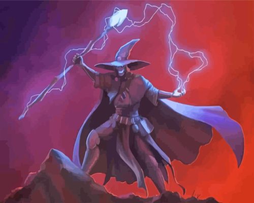 Powerful Skull Wizard paint by numbers