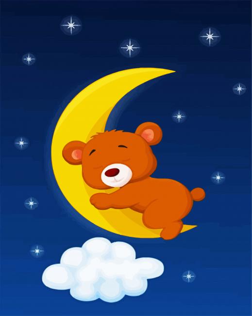 Sleepy Teddy Bear paint by numbers