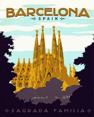 Sagrada Famillia Barcelona paint byb numbers