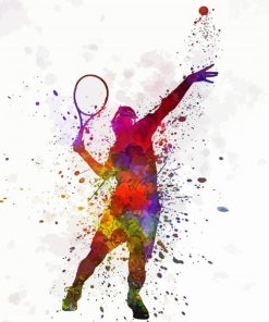 Splatter Tennis Player paint by numbers