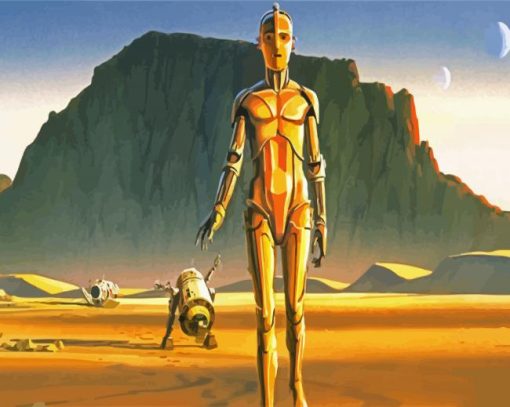 C3PO Robot Character paint by numbers