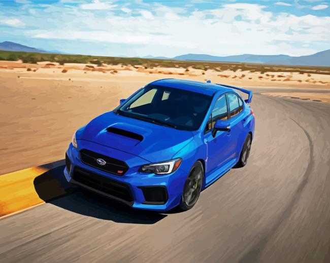 Subaru Car On Road paint by numbers