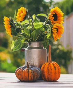 Sunflowers And Pumpkins paint by numbers